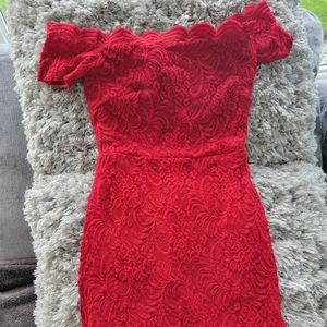 Bebe red lace dress